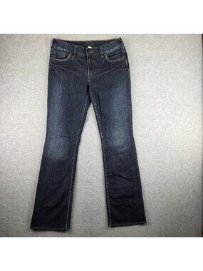 Silver Jeans Julia Bootcut Jeans Womens 30x34 Blue Dark Wash Stretch Denim
